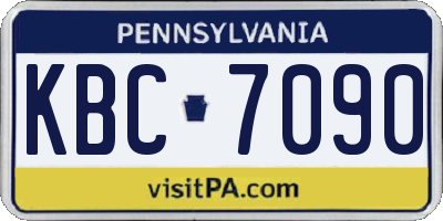 PA license plate KBC7090