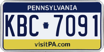 PA license plate KBC7091