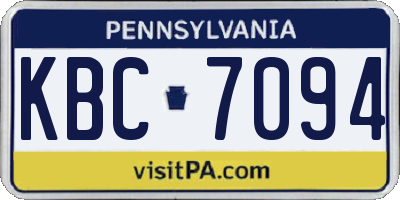 PA license plate KBC7094