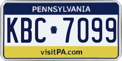 PA license plate KBC7099
