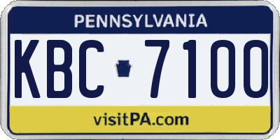 PA license plate KBC7100