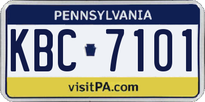 PA license plate KBC7101