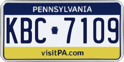 PA license plate KBC7109