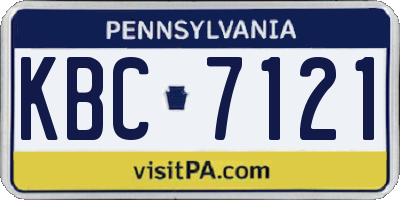 PA license plate KBC7121