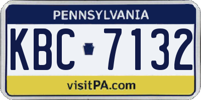 PA license plate KBC7132