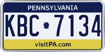 PA license plate KBC7134