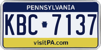 PA license plate KBC7137