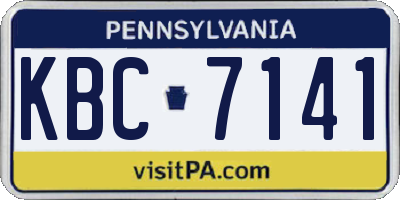 PA license plate KBC7141