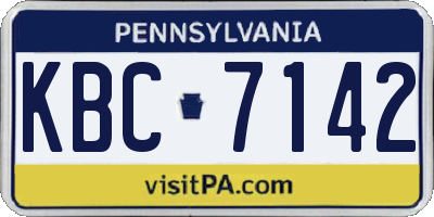 PA license plate KBC7142