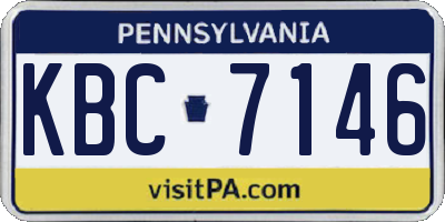 PA license plate KBC7146
