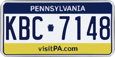 PA license plate KBC7148