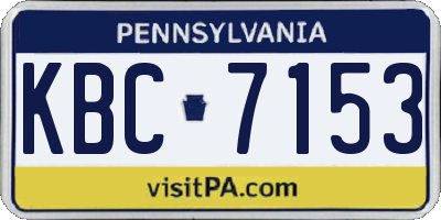 PA license plate KBC7153