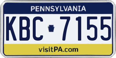 PA license plate KBC7155