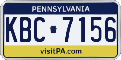 PA license plate KBC7156