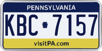 PA license plate KBC7157