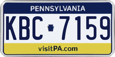 PA license plate KBC7159