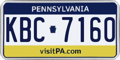 PA license plate KBC7160