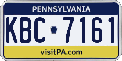 PA license plate KBC7161