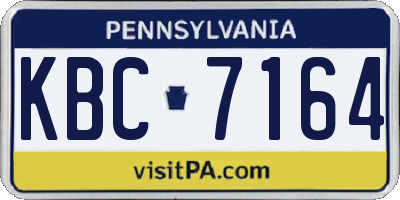 PA license plate KBC7164