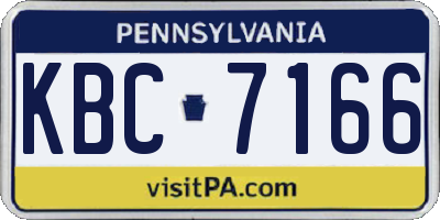 PA license plate KBC7166