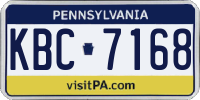 PA license plate KBC7168