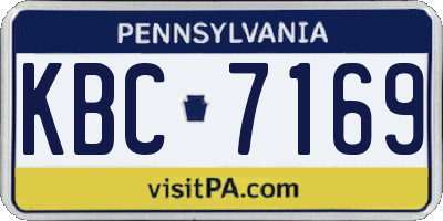 PA license plate KBC7169