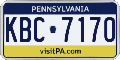 PA license plate KBC7170