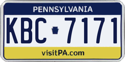 PA license plate KBC7171