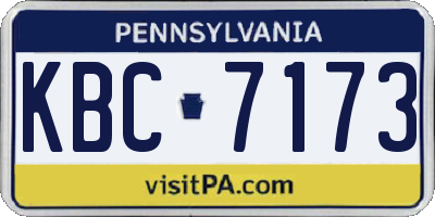PA license plate KBC7173