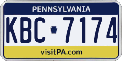 PA license plate KBC7174
