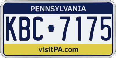 PA license plate KBC7175