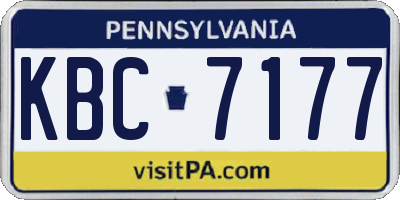 PA license plate KBC7177