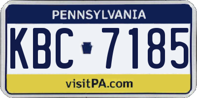 PA license plate KBC7185