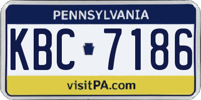 PA license plate KBC7186