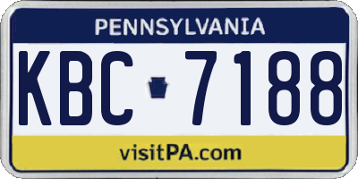 PA license plate KBC7188