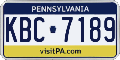 PA license plate KBC7189