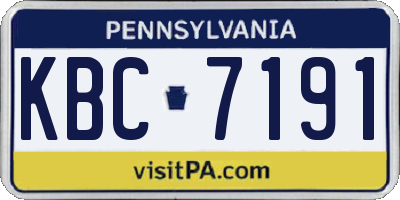PA license plate KBC7191