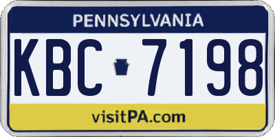PA license plate KBC7198