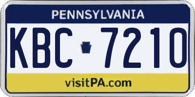 PA license plate KBC7210