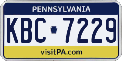 PA license plate KBC7229