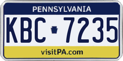 PA license plate KBC7235