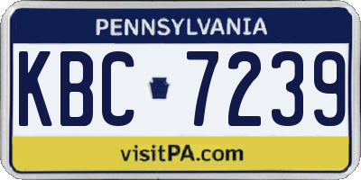 PA license plate KBC7239