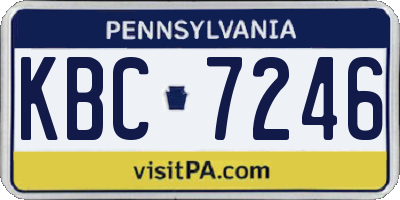 PA license plate KBC7246
