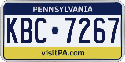 PA license plate KBC7267
