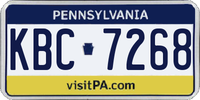 PA license plate KBC7268