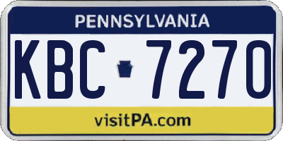 PA license plate KBC7270