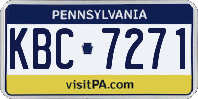 PA license plate KBC7271