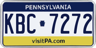 PA license plate KBC7272