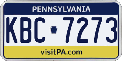 PA license plate KBC7273