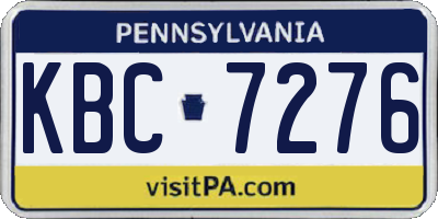 PA license plate KBC7276